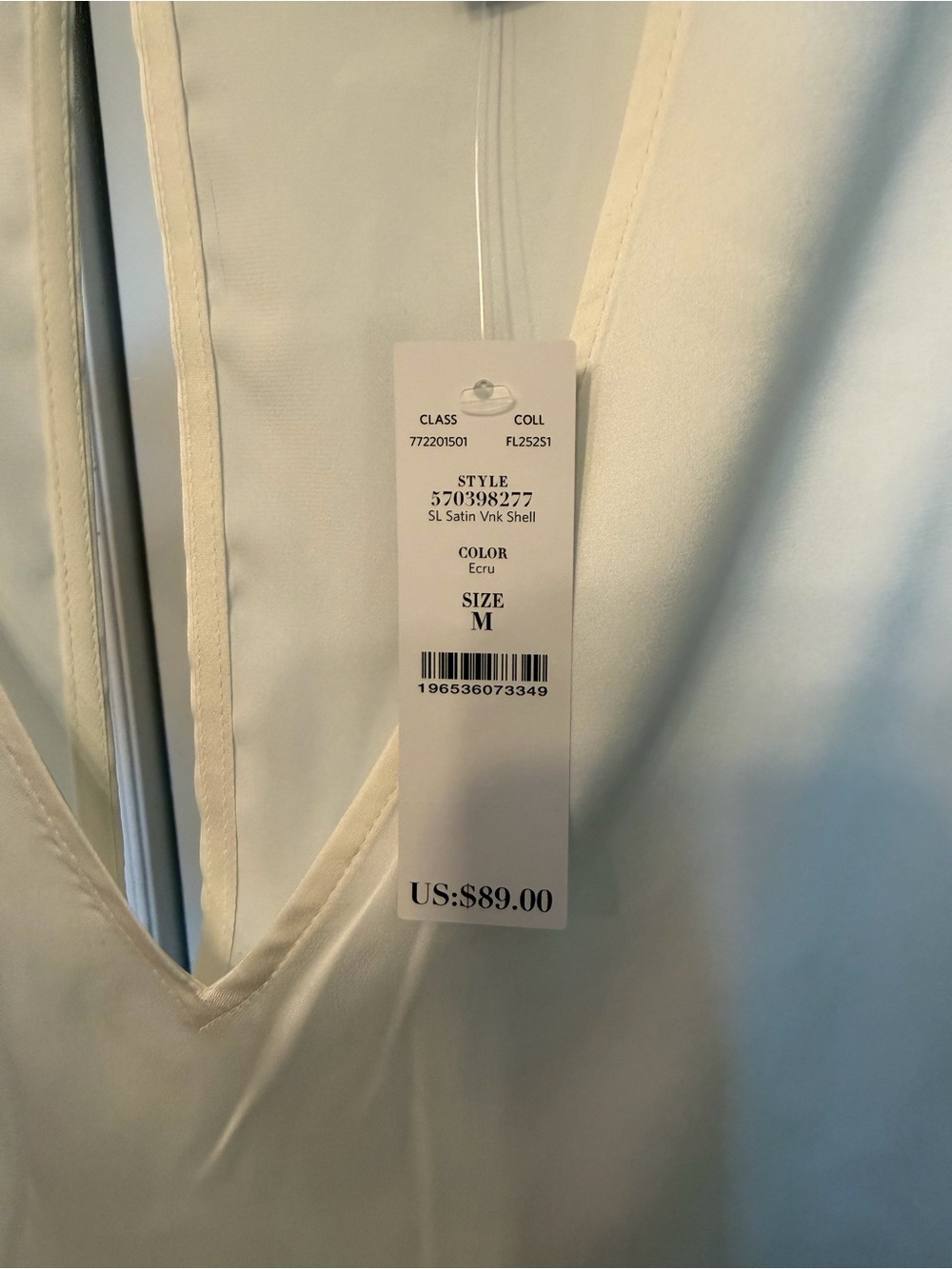 White House Black Market V Neck Satin Shell - Picture 7 of 7